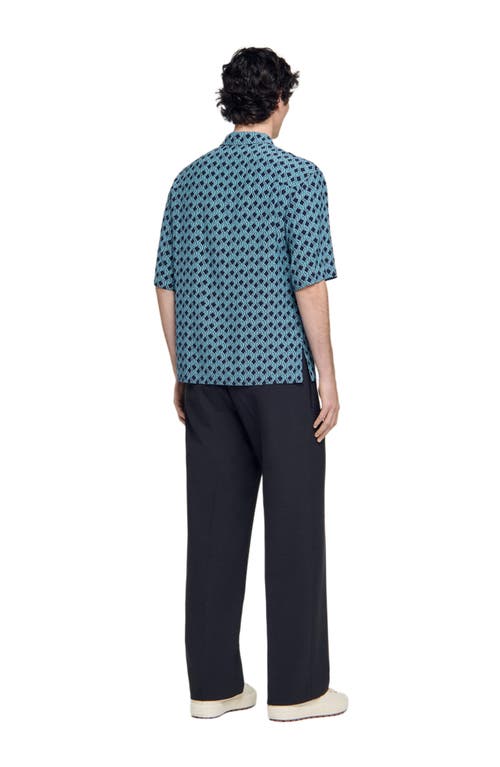 Sandro Rope Print Shirt In Blue
