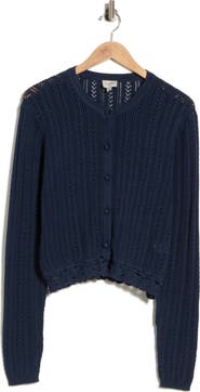 CAMI NYC Lillibeth Pointelle Stitch Cotton Cardigan