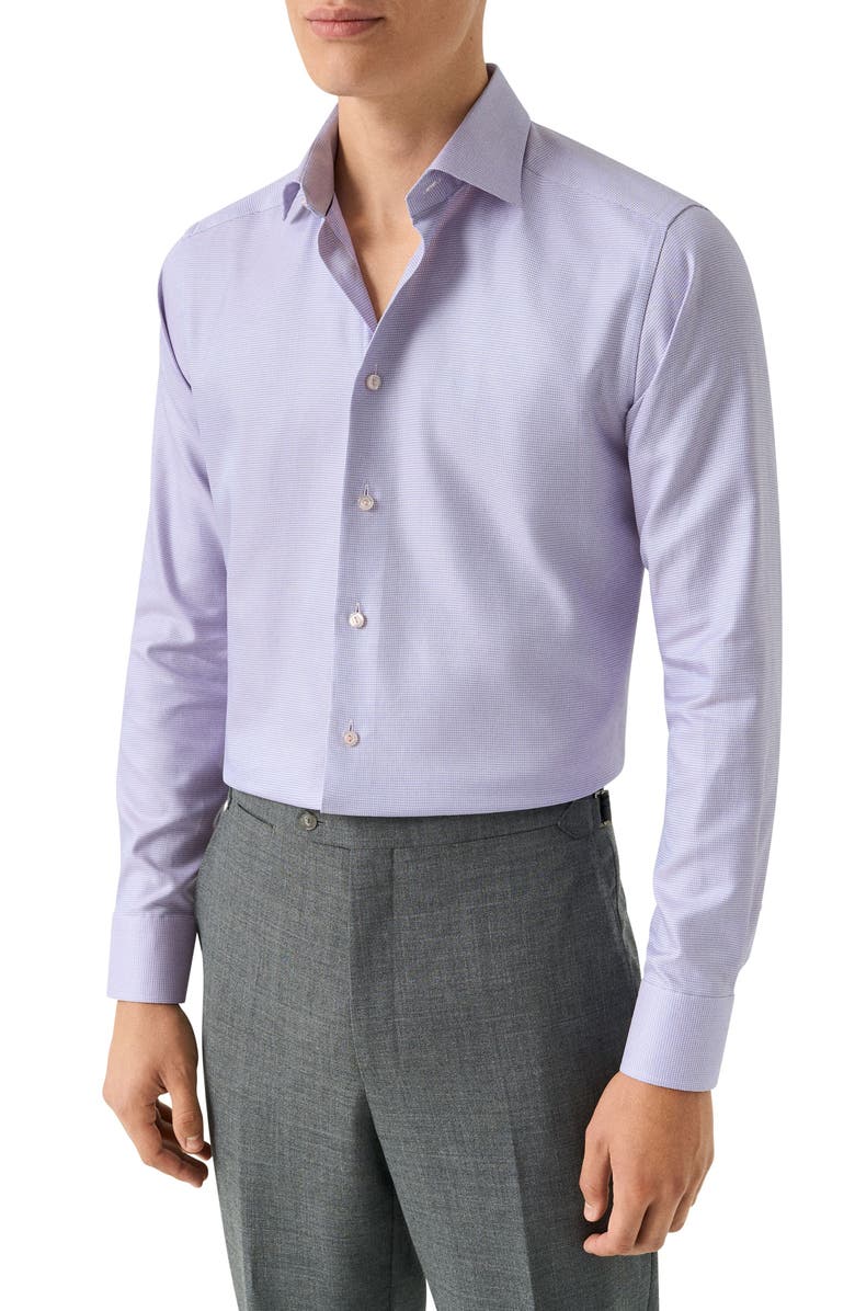 Eton Slim Fit Semi Solid Dress Shirt, Main, color, Medium Pink