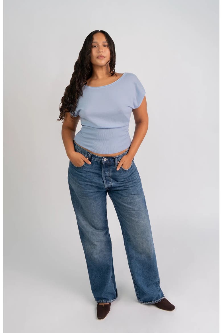 Dolman Knit Top, Alternate, color, Light Blue