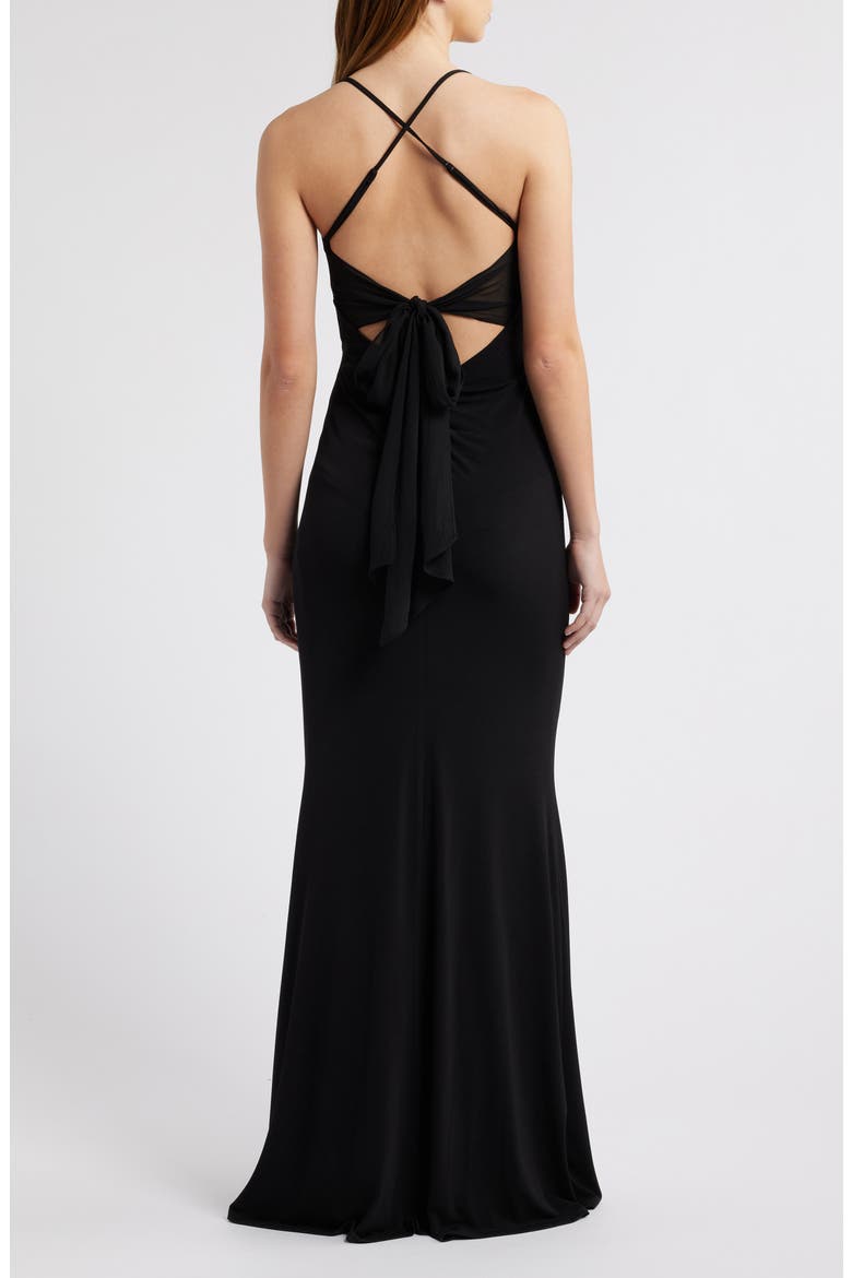 Back Tie Dress, Alternate, color, BLACK