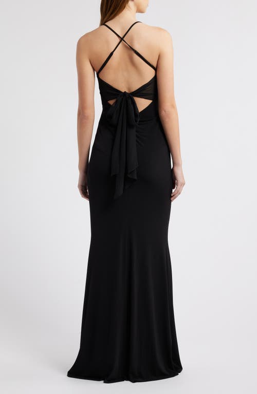 City Studio Back Tie Dress In Black