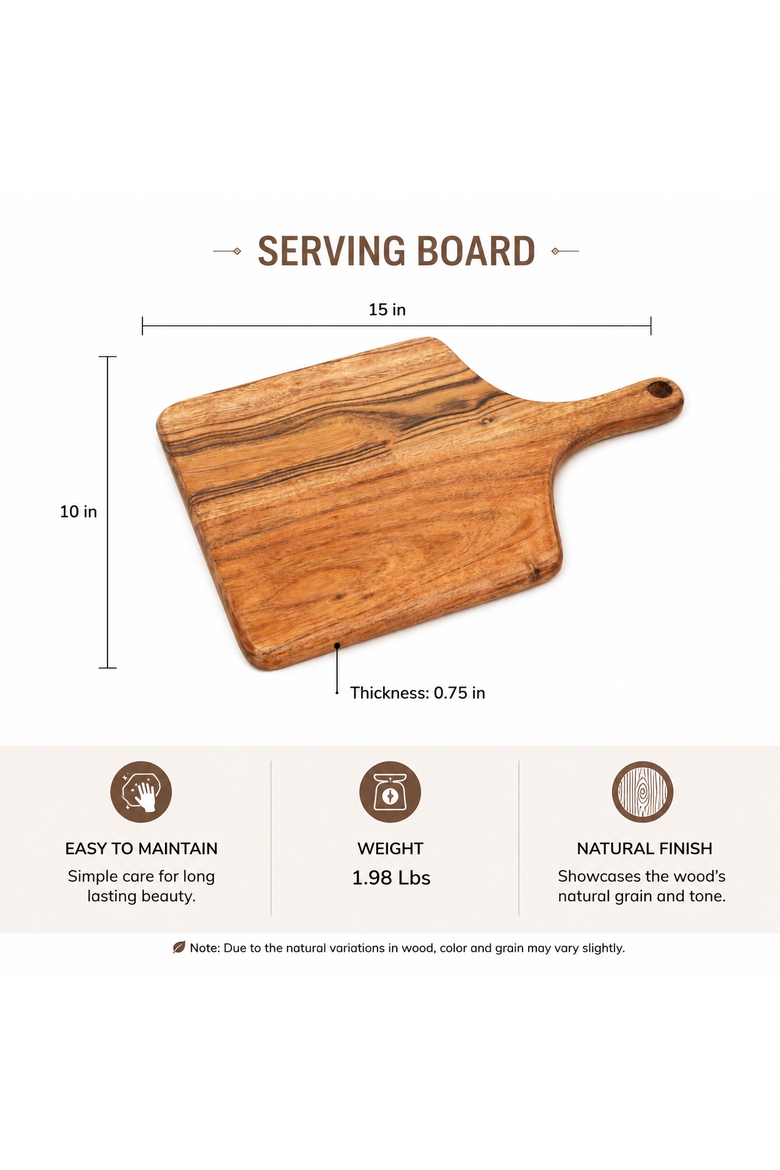 Acacia Wood Chopping Board with Handle Cutting Board, Alternate, color, Natural Wood