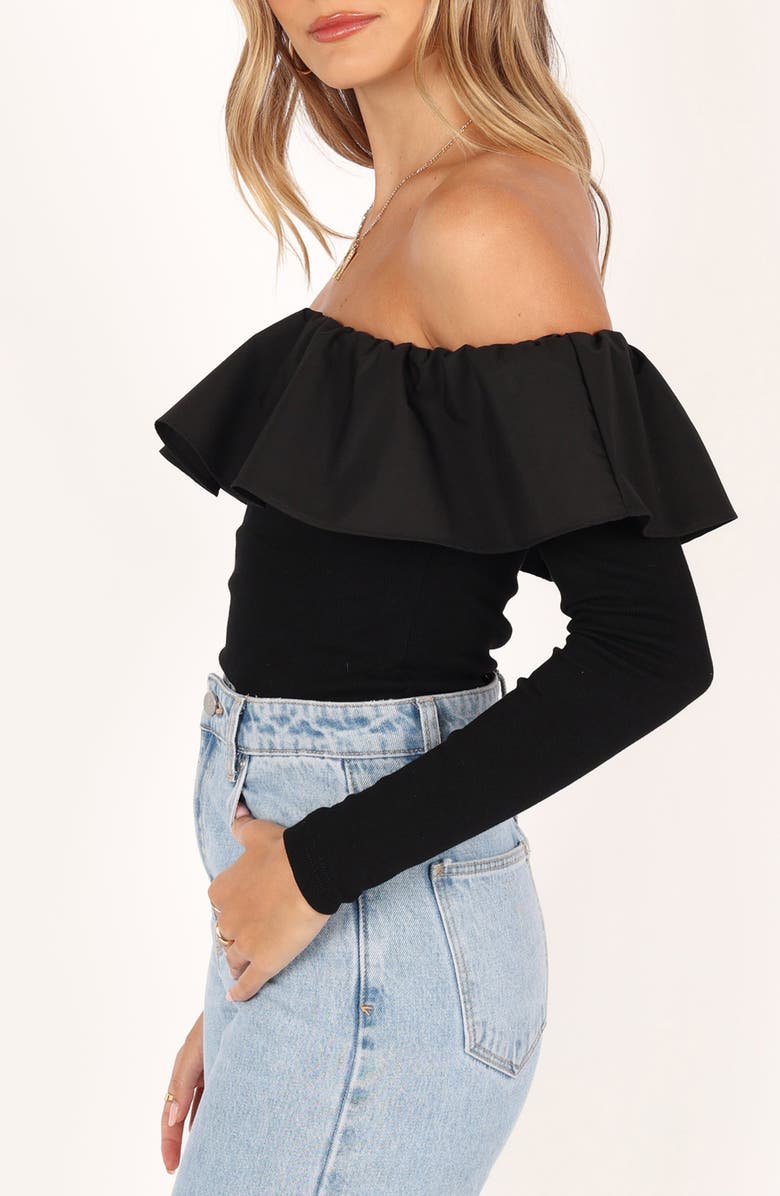Petal & Pup Cloe Popover Off the Shoulder Top, Alternate, color, Black