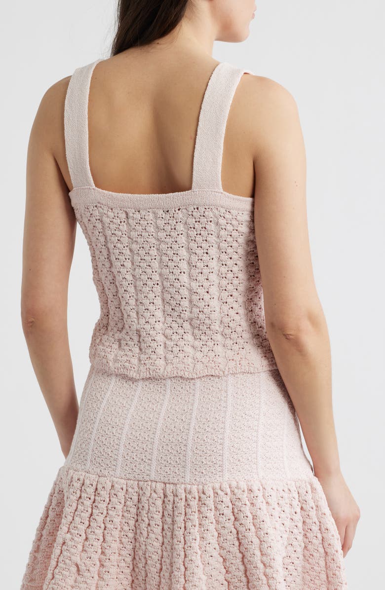 DELUC Capri Crop Pointelle Top, Alternate, color, Pink