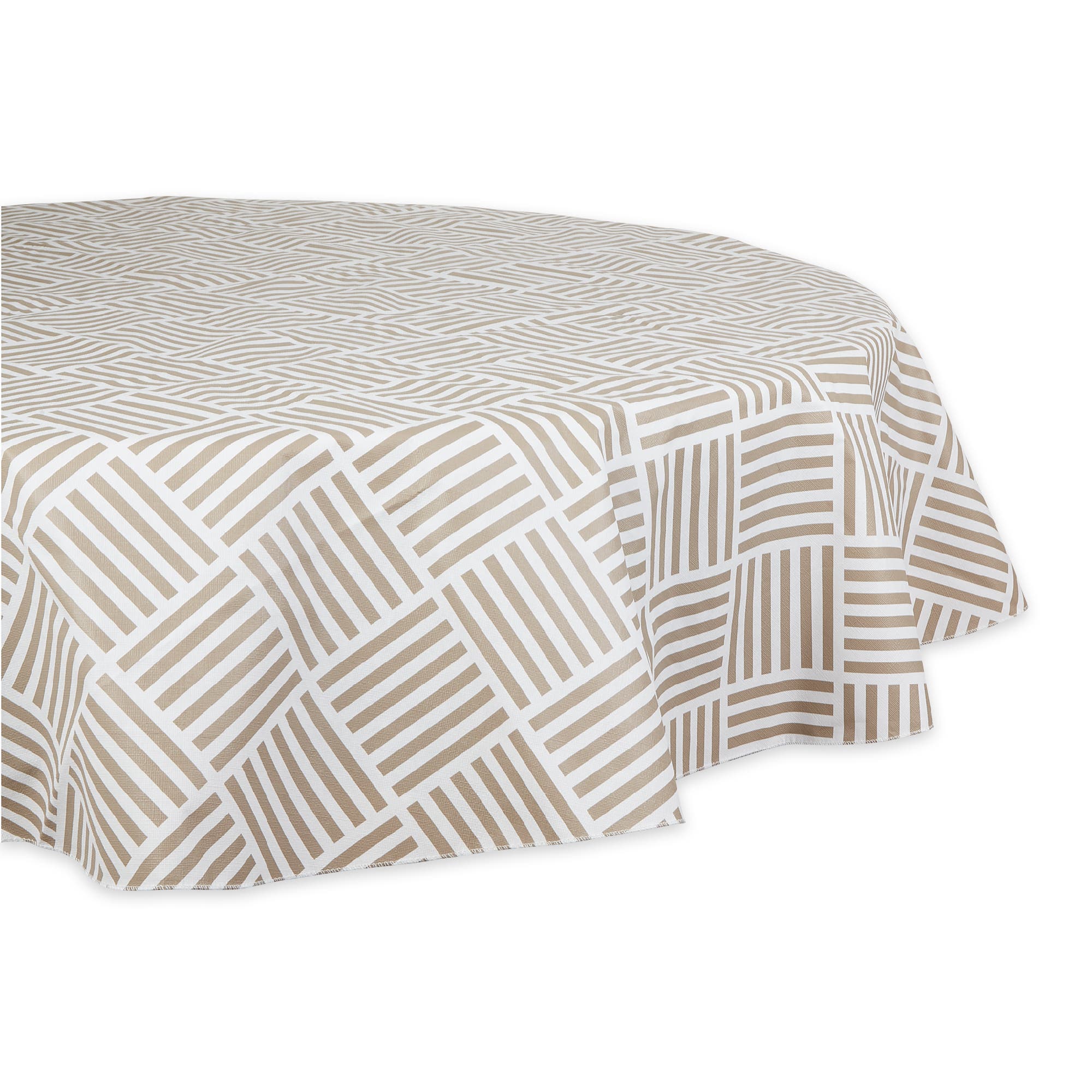 Dii Vinyl Outdoor Printed 70" Round Tablecloth In Brown