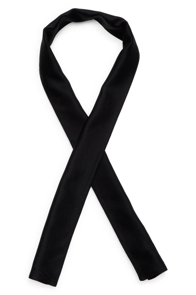 Satin Tuxedo Scarf, Alternate, color, BLACK