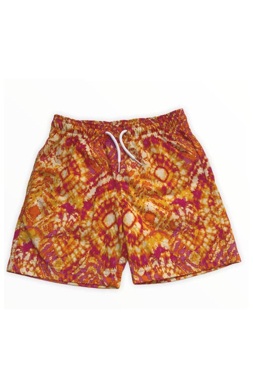 Nessi Byrd Kids' Geometric Batik Print Quick-dry Swim Trunks