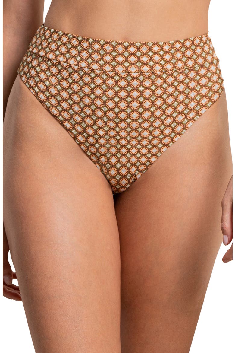 Mosaico Suzy Q Reversible Bikini Bottoms, Main, color, BROWN