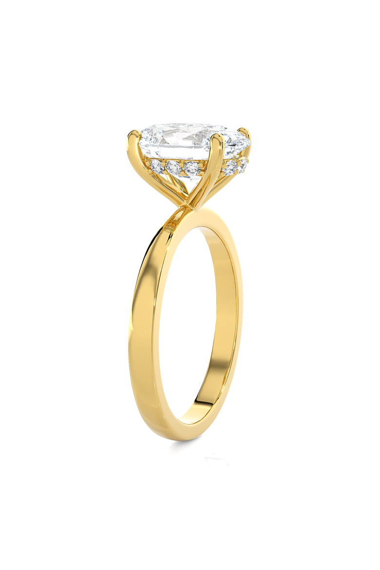 Certified 3.10Ct Oval Diamond HIdden Halo Engagement Ring 14k Gold Lab Grown, Alternate, color, 14k Yellow Gold