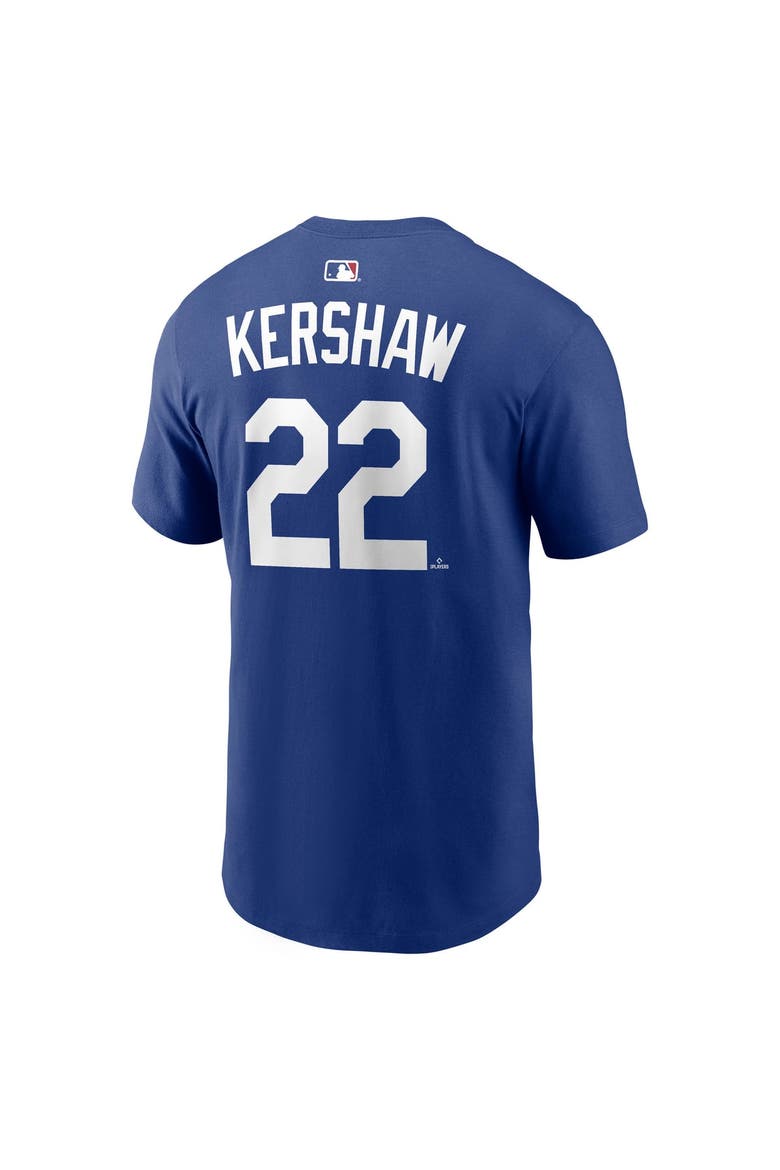 Name & Number T-Shirt Nike Clayton Kershaw Royal Los Angeles Dodgers Name & Number T-Shirt, Alternate, color, Royal