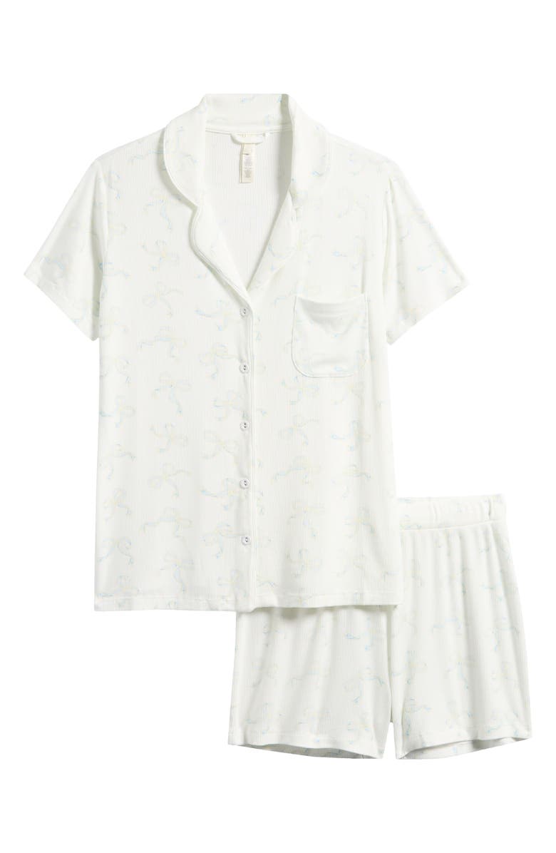 SKIMS Soft Lounge Short Sleep Set, Alternate, color, Ivory Pearl Bows Print