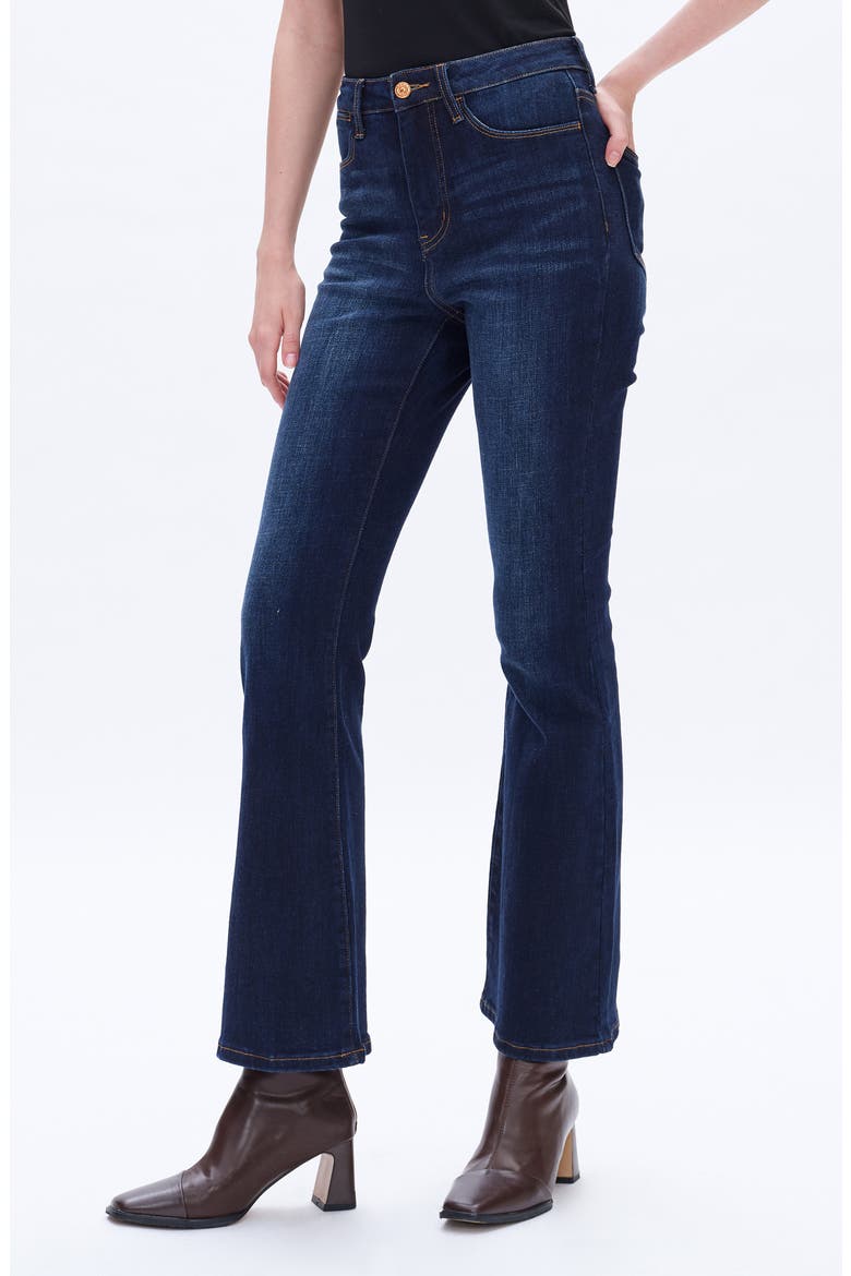 High Waist Flare Jeans, Alternate, color, DARK WASH