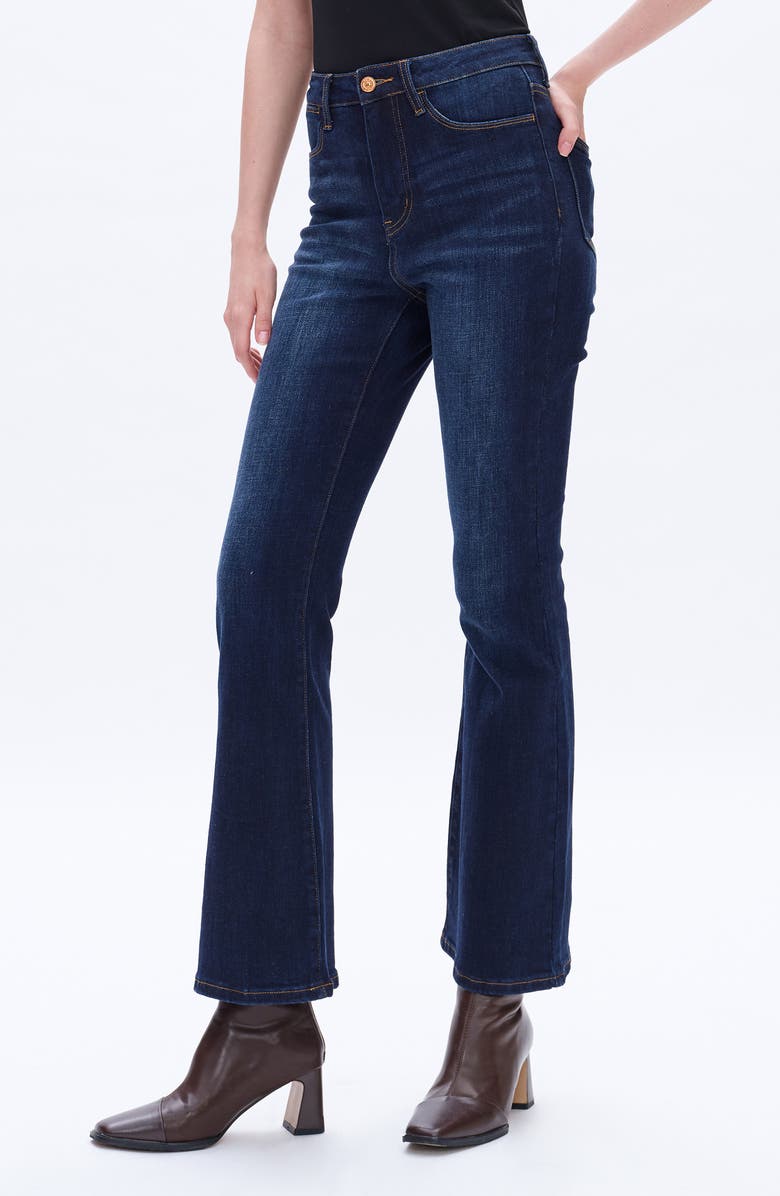 Bayeas High Waist Flare Jeans, Alternate, color, Dark Wash