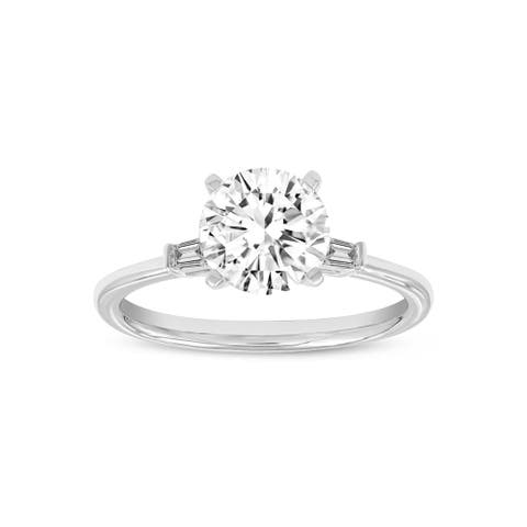 Liora 14K White Gold Round Cut Lab Grown Diamond 3 Stone Engagement Ring - 1.6 ctw