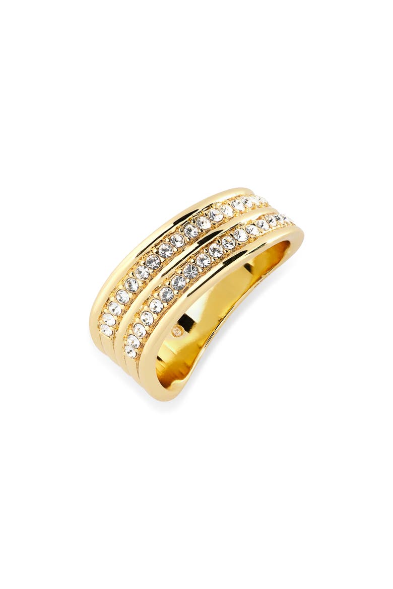 Pavé Crystal Band Ring, Main, color, GOLD