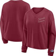 FANATICS Women's Fanatics Burgundy Colorado Avalanche Oversized All Out Effort Long Sleeve Henley T-Shirt