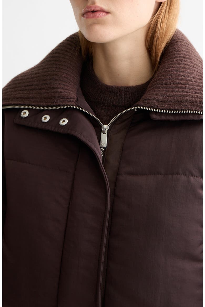 Aviator Collar Puffer Jacket, Alternate, color, CHOCOLATE PLUM