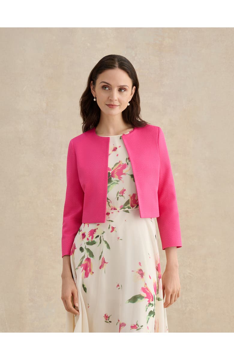 HOBBS LONDON Elize Crepe Jacket, Main, color, Bright Pink