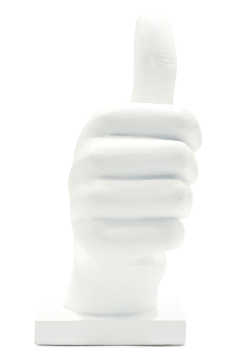 Thumbs Up Sculpture, Alternate, color, WHITE