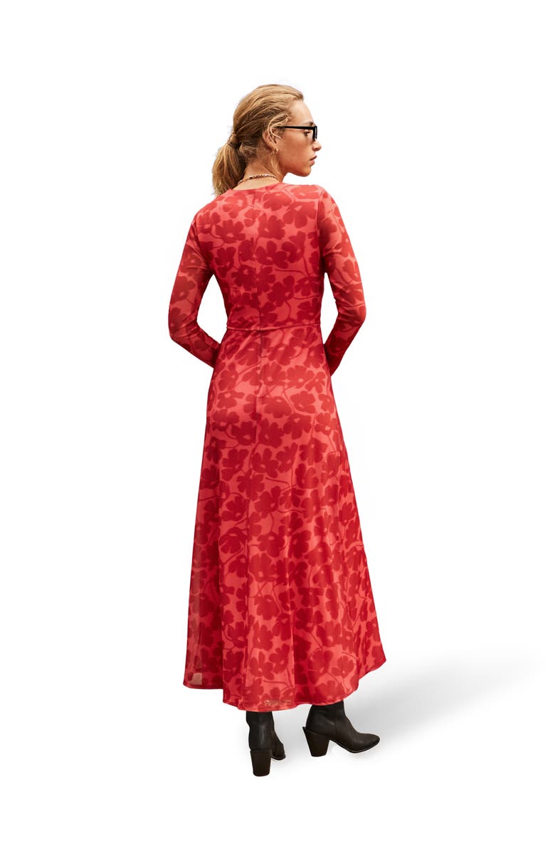 Ro&Zo Mesh Print Dress, Alternate, color, Red