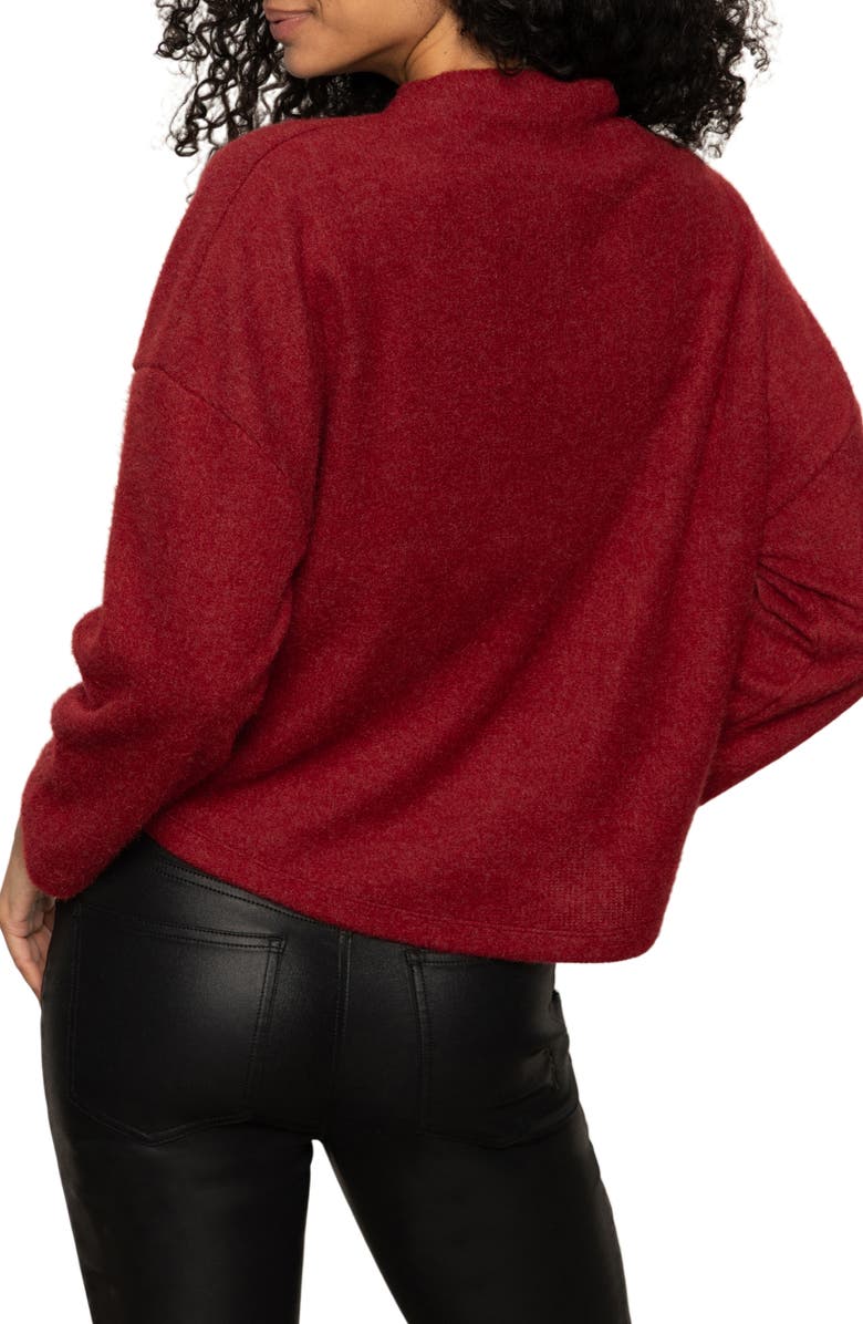 Sanctuary Change of Pace Mock Neck Knit Top, Alternate, color, Crimson