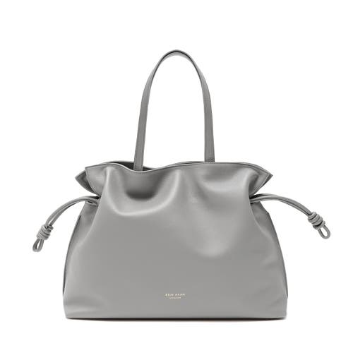 Esin Akan 2-in-1 Emma Leather Tote Bag In Grey