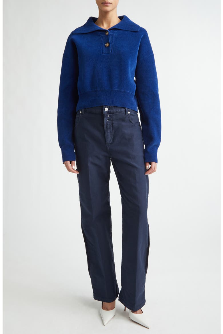 Chenille Polo Sweater, Alternate, color, BRIGHT NAVY