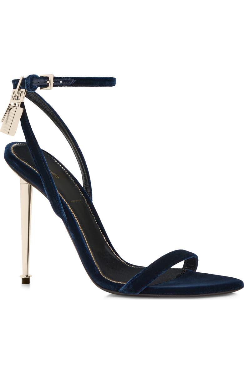 TOM FORD Padlock Ankle Strap Sandal, Main, color, Navy