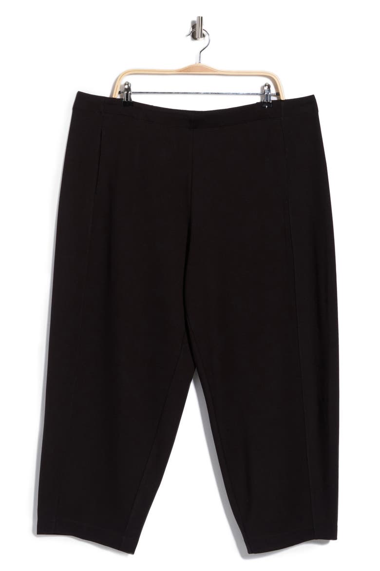Ponte Barrel Pants, Main, color, BLACK-BLACK