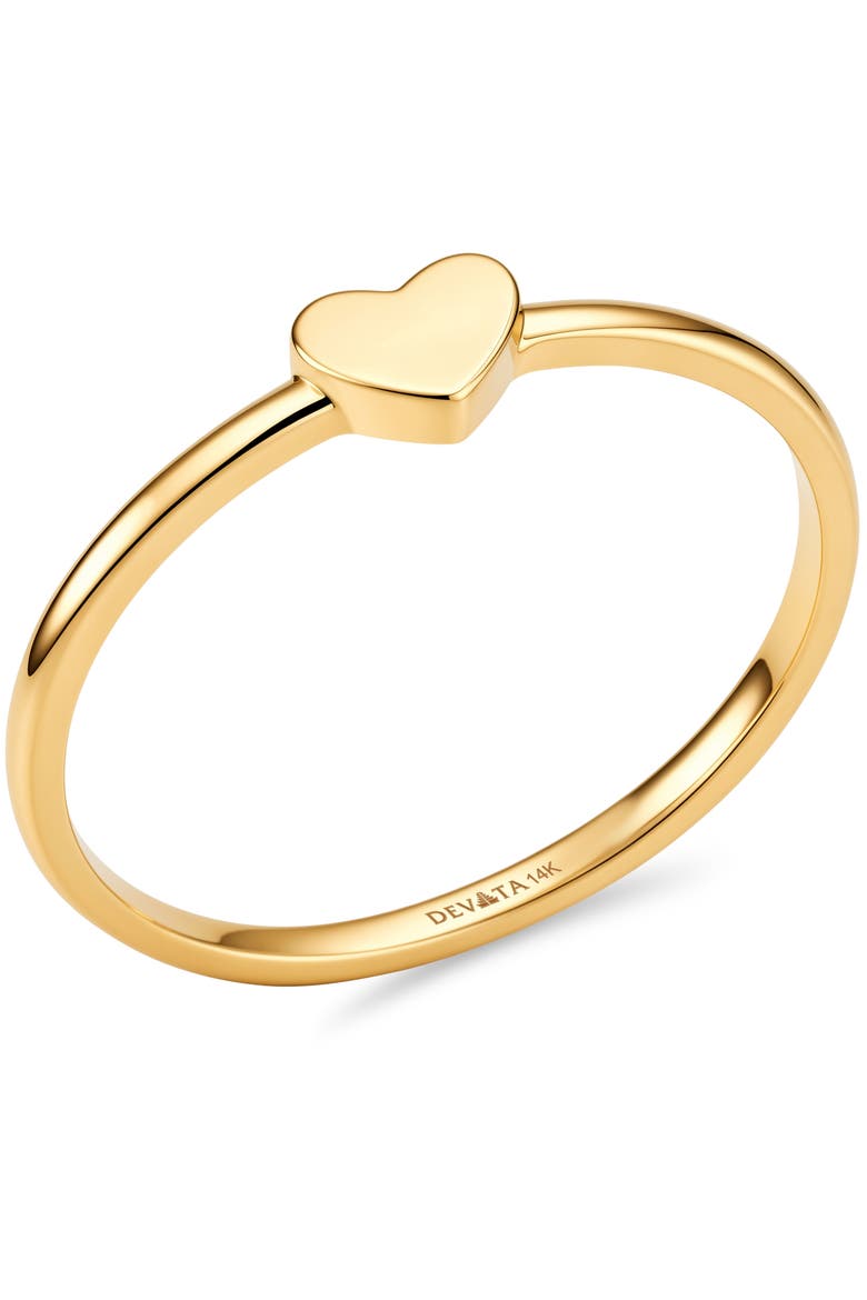 Heart Ring in 14K Gold, 4mm, Alternate, color, Gold