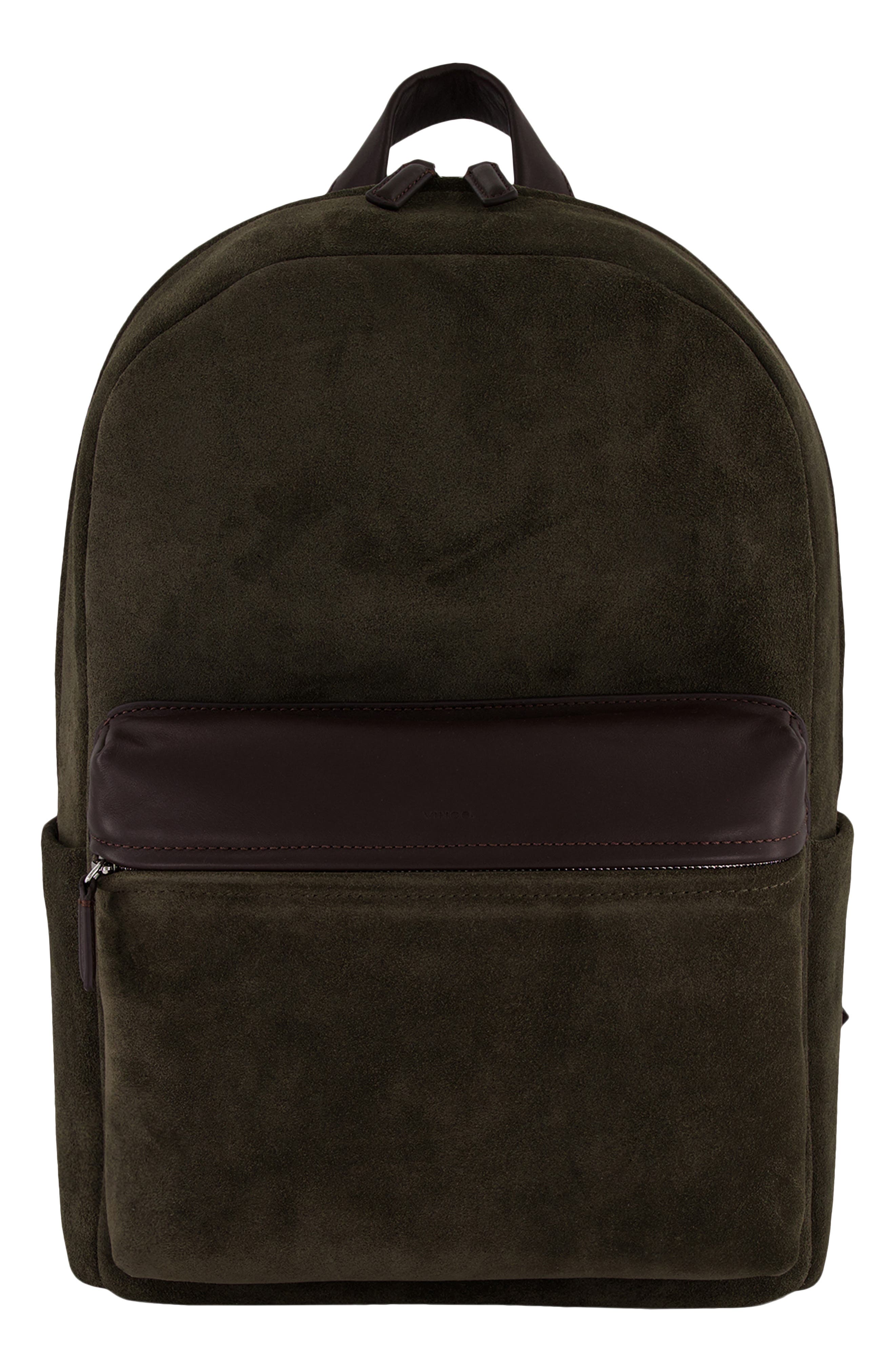 Vince Cavalor Leather Backpack, Main, color, Driver Green