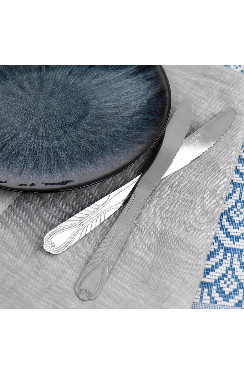 Gibson Everyday Jasper 18 Piece Dinner Knife Set, Alternate, color, Silver