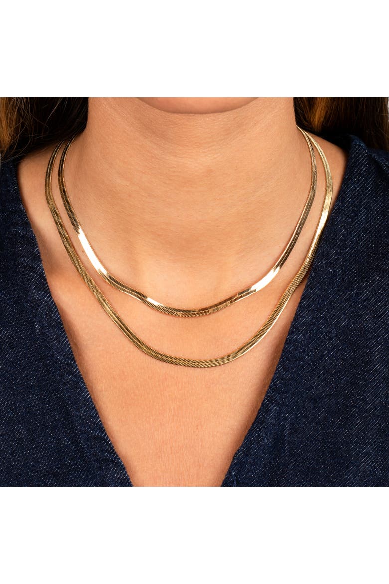 Herringbone Chain Necklace, Alternate, color, Gold - 18 Inch