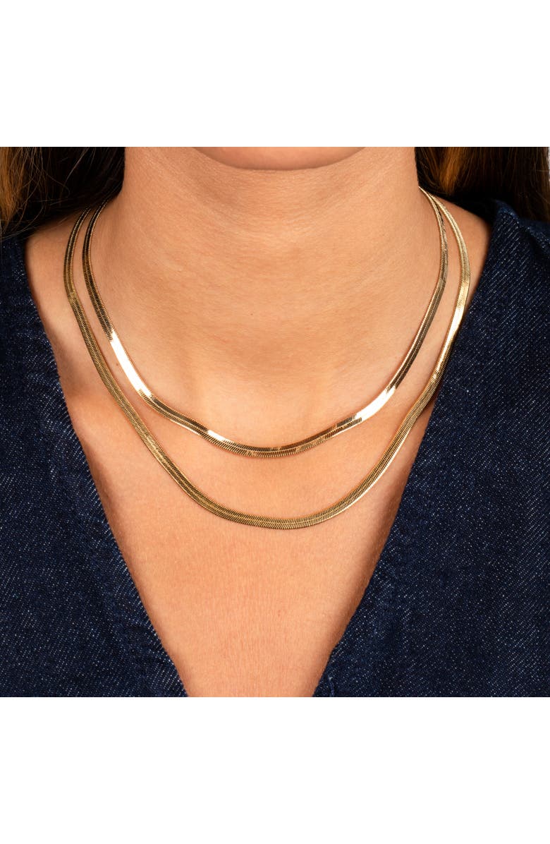 BY ADINA EDEN Herringbone Chain Necklace, Alternate, color, Gold - 18 Inch