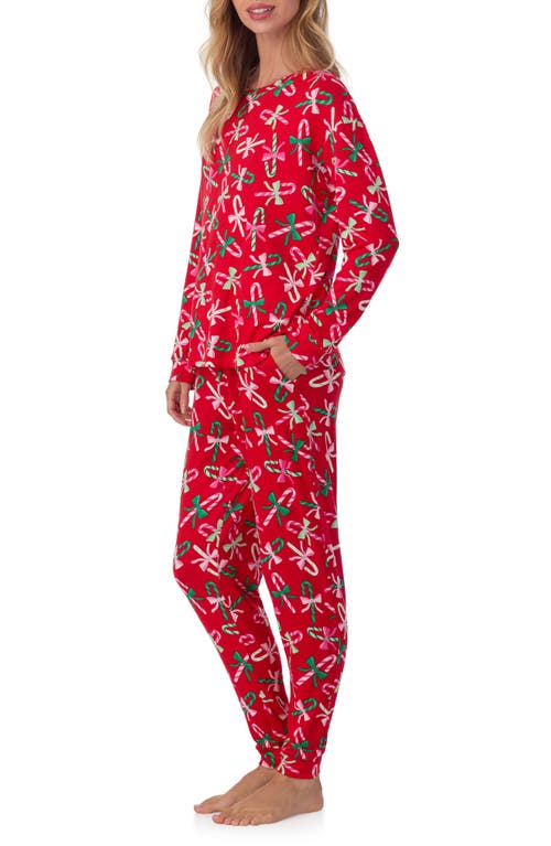Room Service Pjs Long Sleeve Print Pajamas In Red