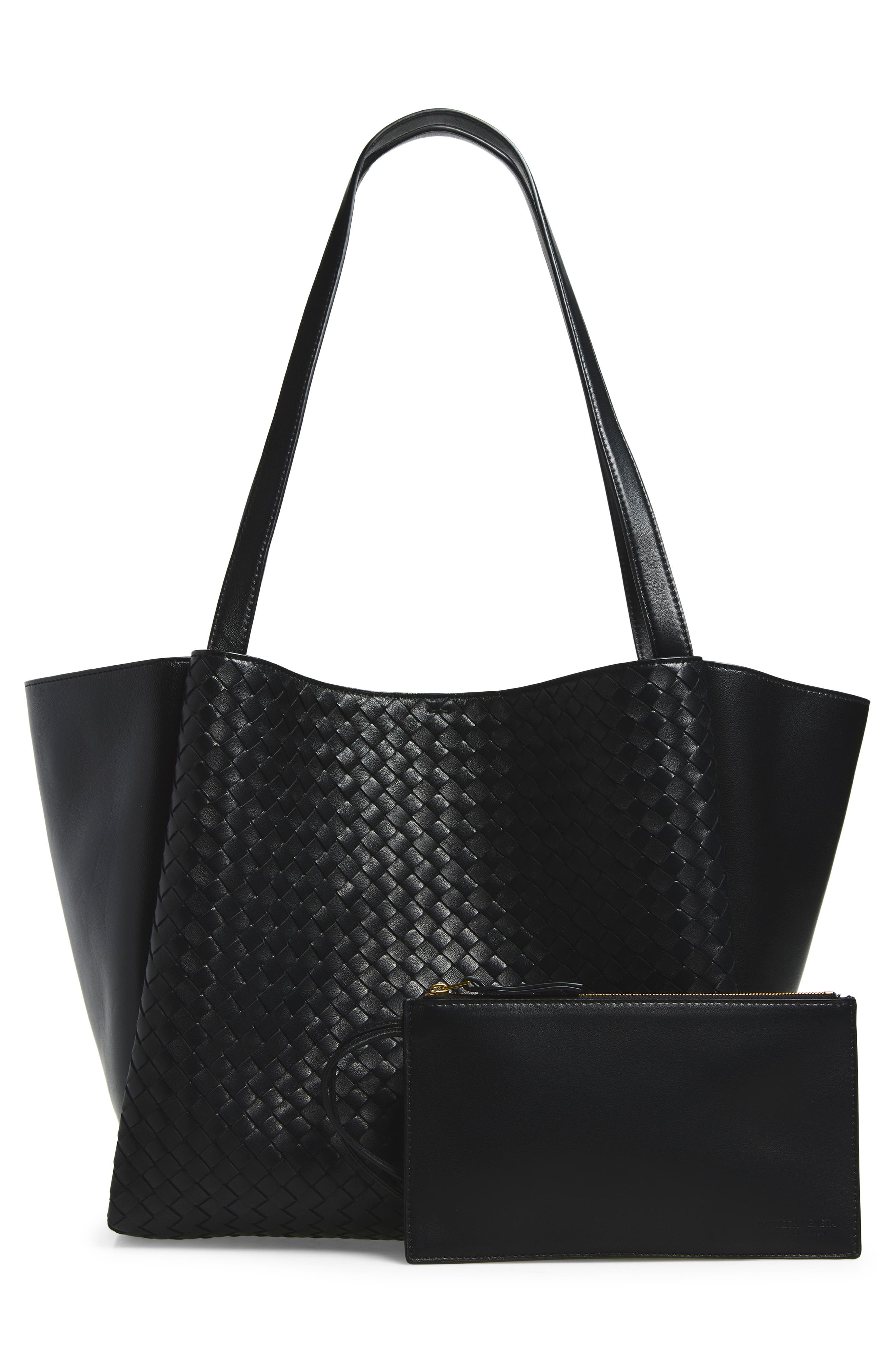 Corso Intrecciato Leather Tote, Alternate, color, 1007 BLACK-BRASS VIBRATO
