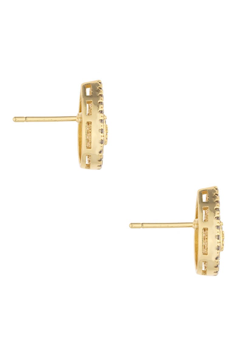 Small Cubic Zirconia Teardrop Stud Earrings, Alternate, color, GOLD