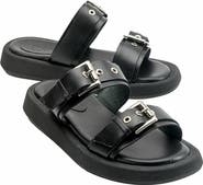 Forever & Always Shoes Finezza Leather Two-Strap Sandal