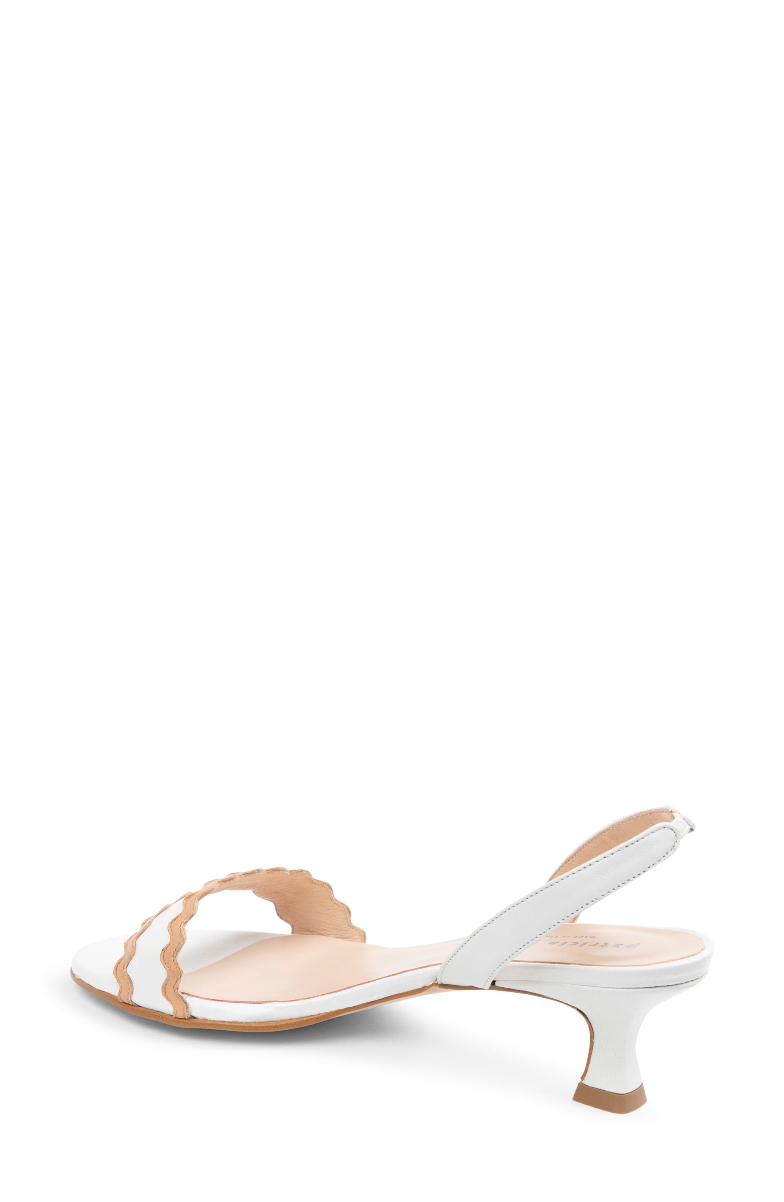 patricia green Panama Slingback Kitten Heel Sandal, Alternate, color, White/ Beige Leather