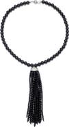 Adornia Beaded Tassel Necklace