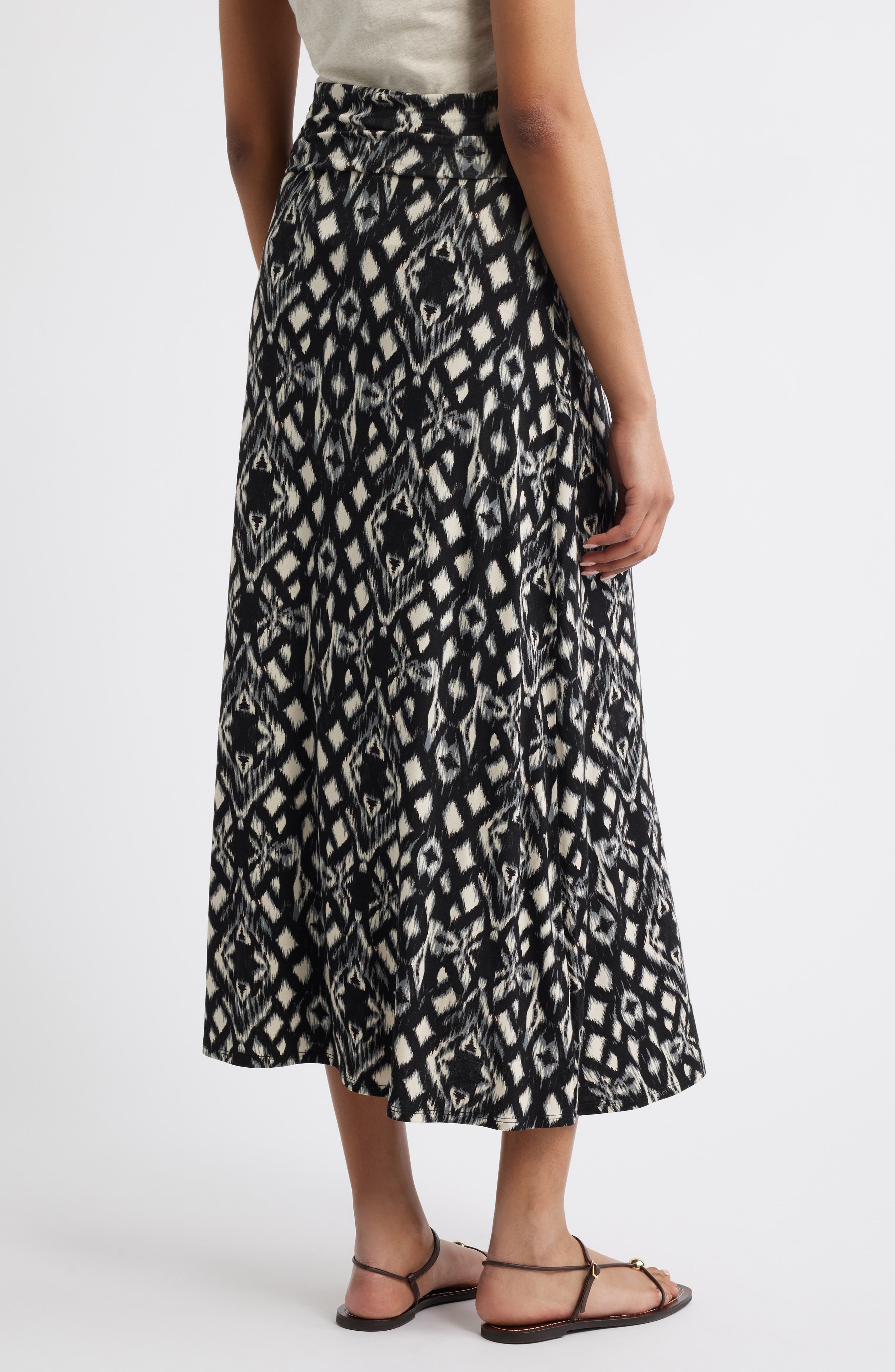 Roll Top Ikat Maxi Skirt - image 2