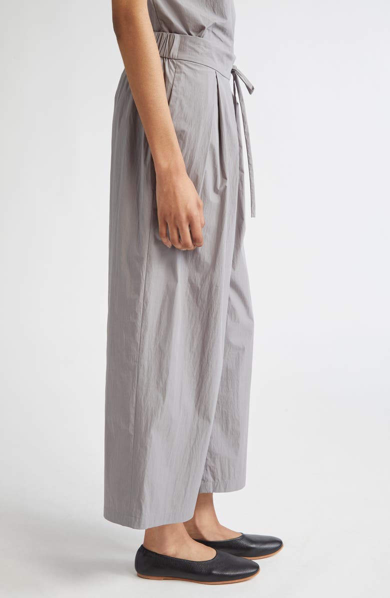 Lafayette 148 New York Dean Tie Waist Ankle Wide Leg Pants, Alternate, color, Titanium