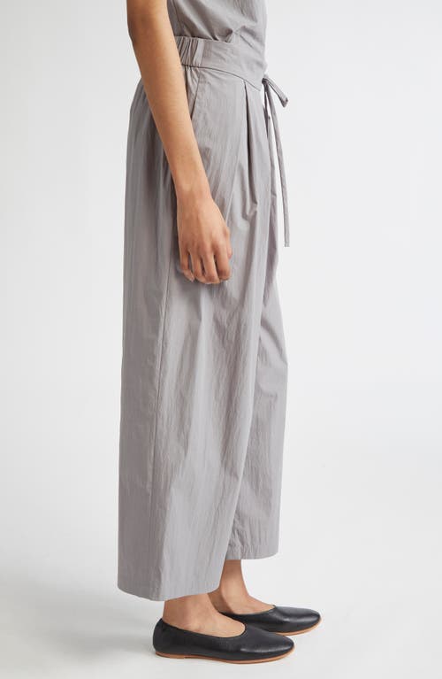 Lafayette 148 New York Dean Tie Waist Ankle Wide Leg Pants In Gray