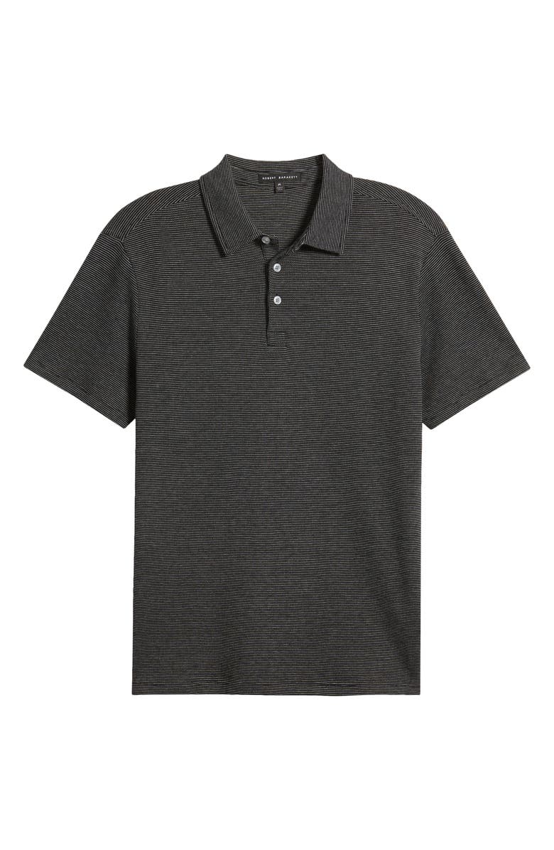 Robert Barakett Cloverdale Waffle Knit Polo, Alternate, color, Black
