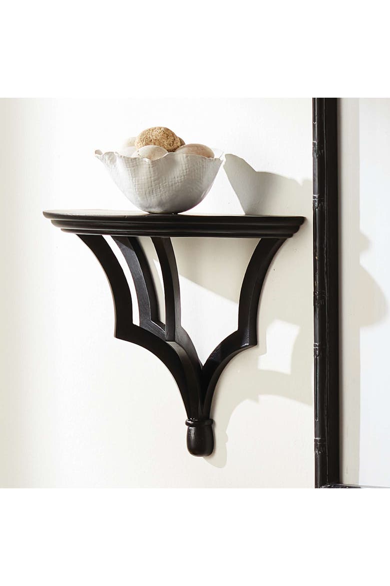Bennett Antique White Floating Wall Shelf, Alternate, color, Black