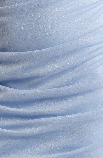 One Shoulder Metallic Ruched Minidress