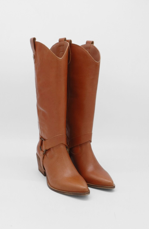 Stivali New York Penelope Western Cowboy Convertible Boots In Tan