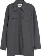 Jil Sander Relaxed Fit Utility Wool Canvas Button-Up Shirt