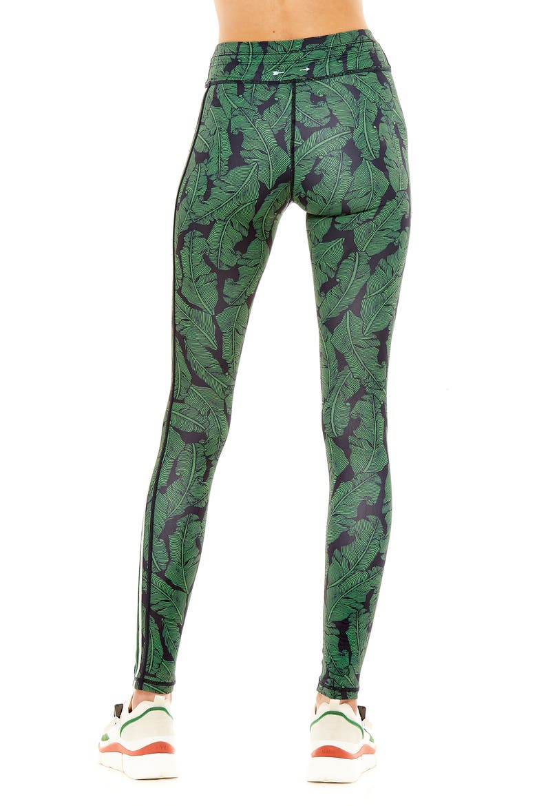 Palm Leaf Yoga Pants, Alternate, color, NAVY/ GREEN